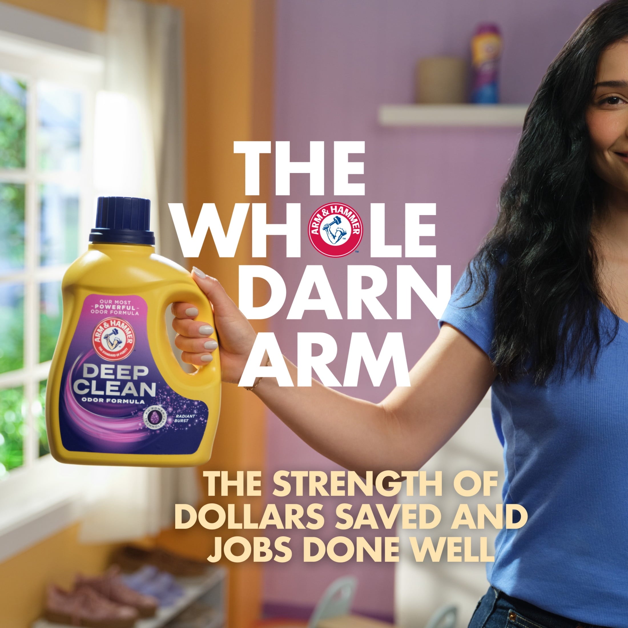 ARM & HAMMER Deep Clean Odor Formula Liquid Laundry Detergent, Radiant Burst, 75 Fl Oz
