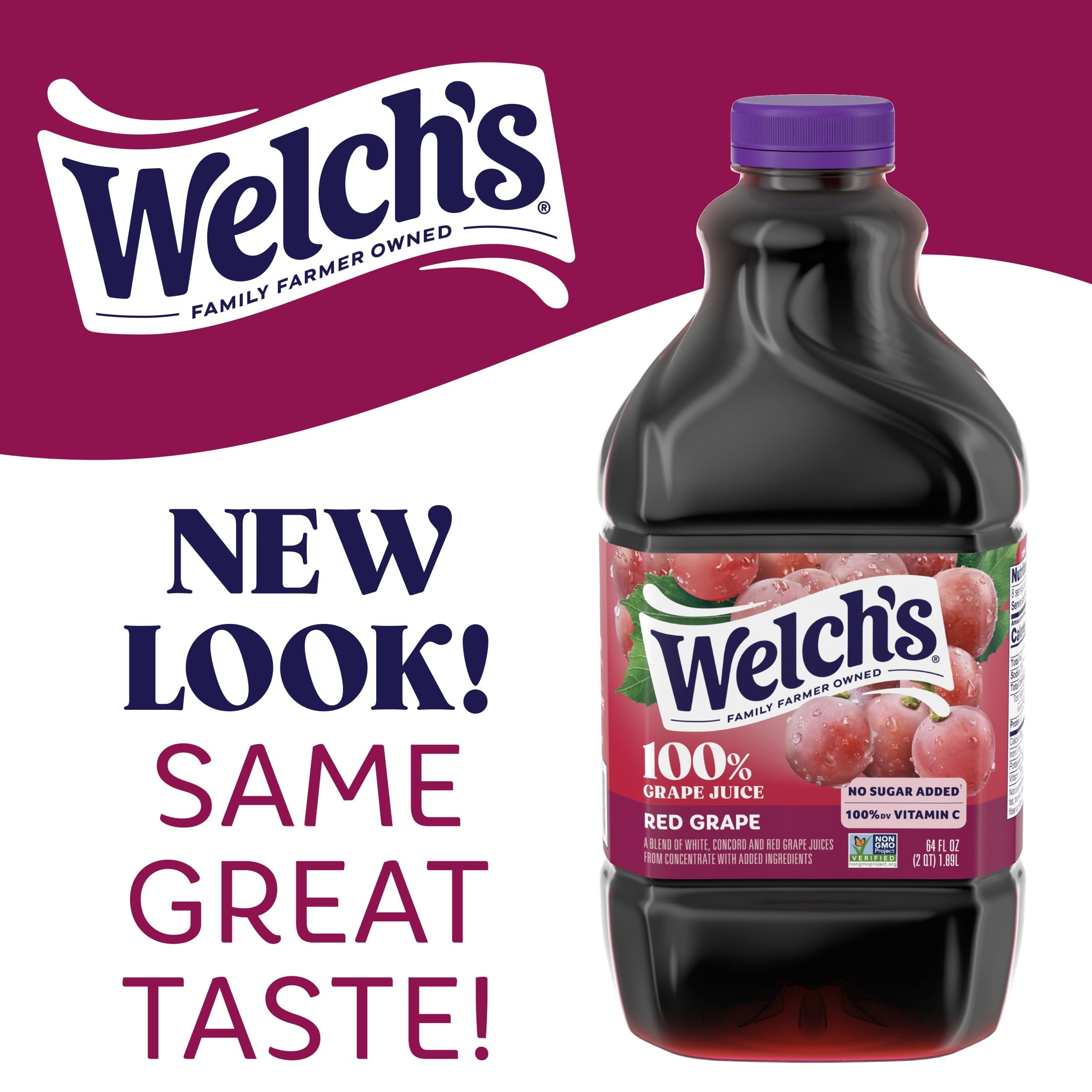Welch's 100% Juice, Red Grape, 64 fl oz Bottle