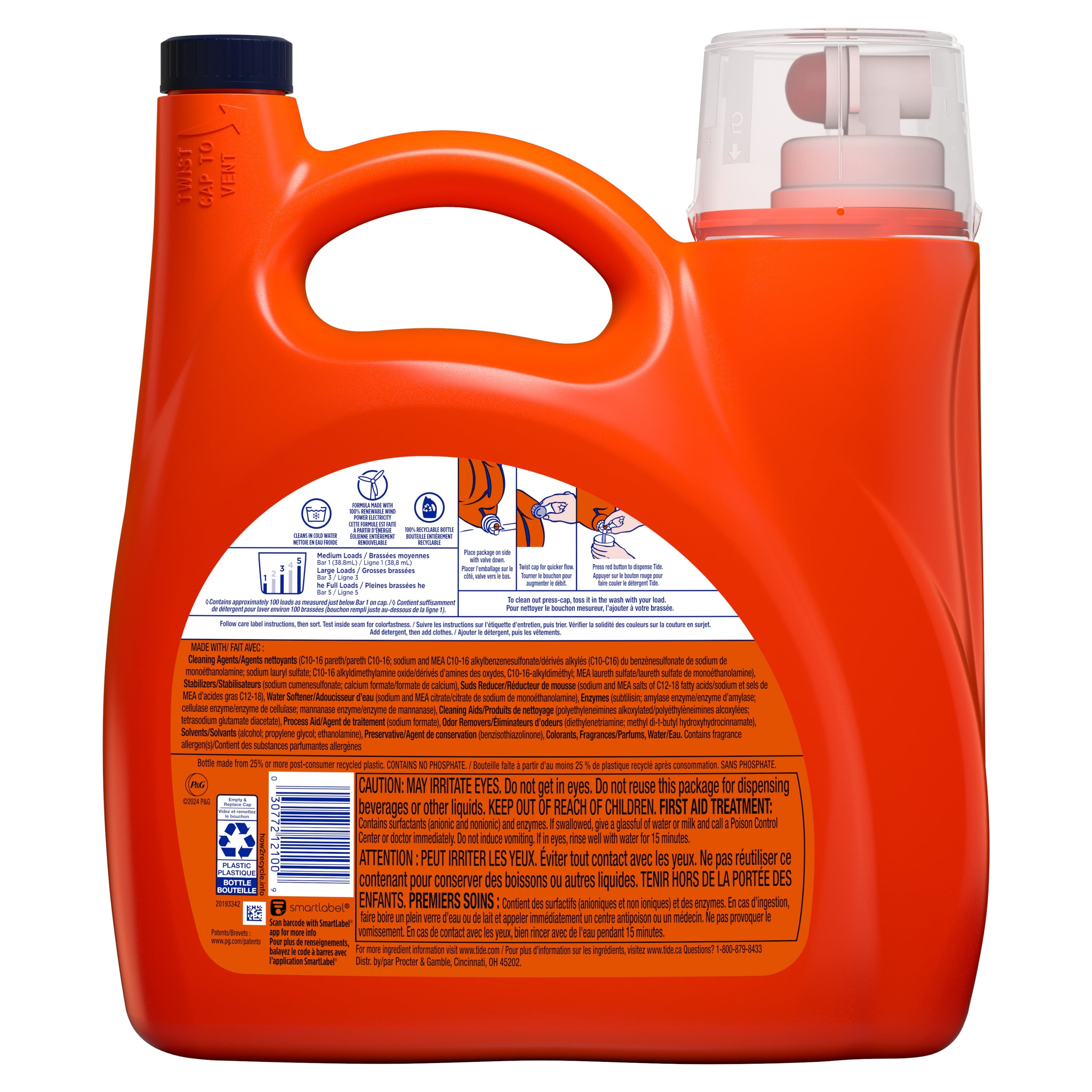 Tide Liquid Laundry Detergent, Original Scent, 132 fl oz, 100 Loads
