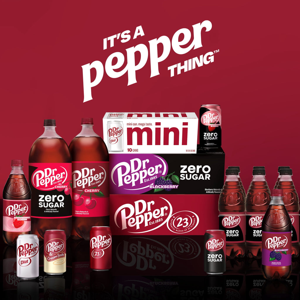 Diet Dr Pepper Soda Pop, 12 fl oz, 12 Pack Cans