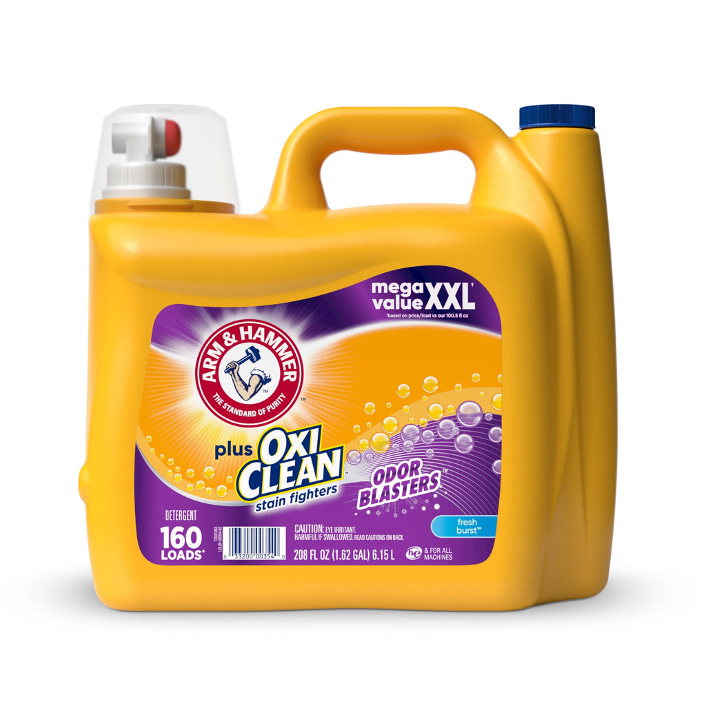 Arm & Hammer Plus OxiClean Odor Blasters Fresh Burst, 160 Loads Liquid Laundry Detergent, 208 fl oz