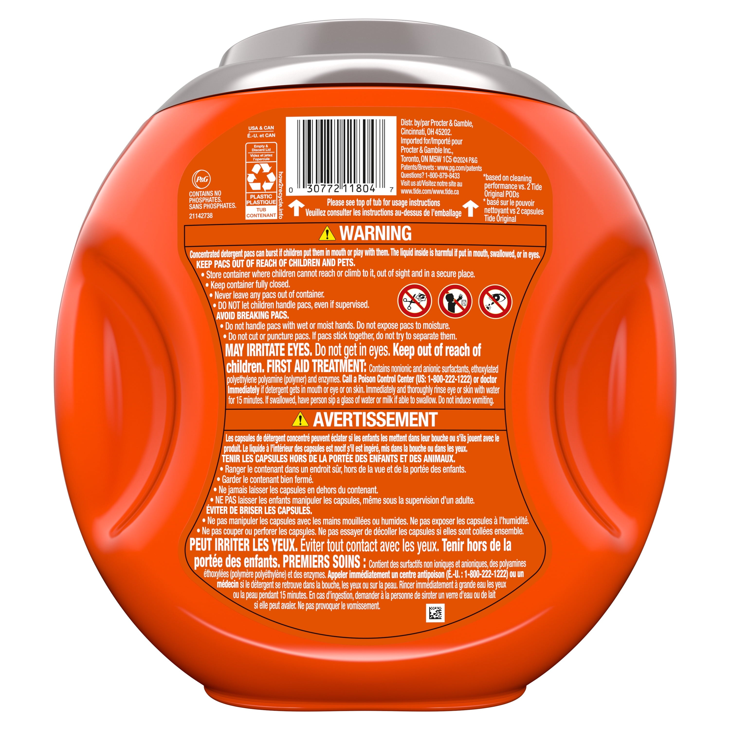 Tide Power PODS Laundry Detergent Pacs with Downy Soft Boosters, April Fresh Scent, 45 Count