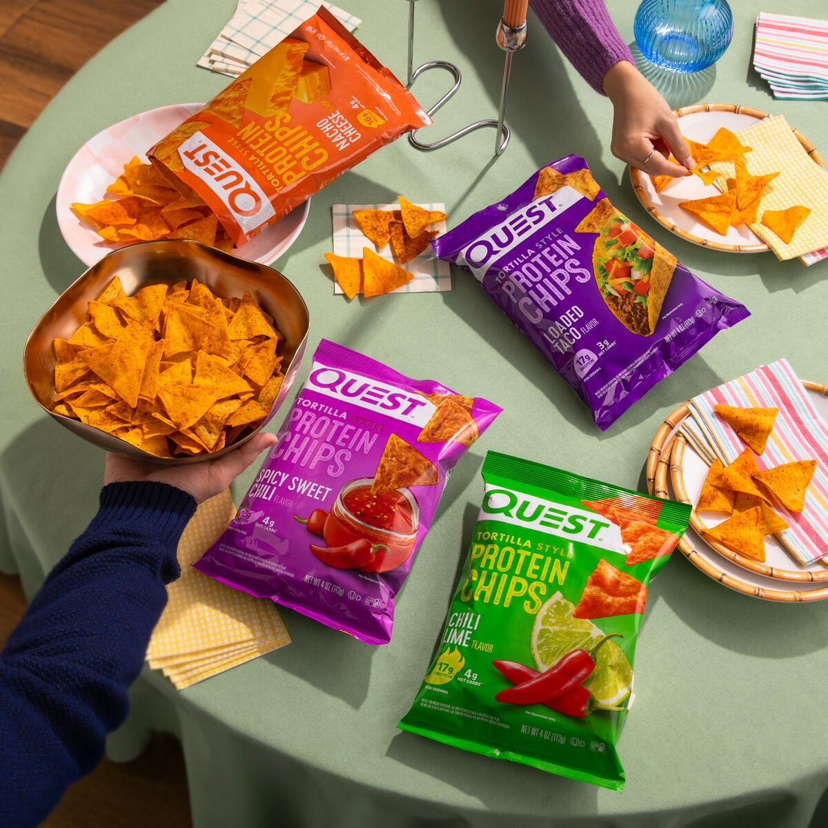 Quest Tortilla Style Protein Chips, Spicy Sweet Chili Flavor, 19g Protein, Baked, 4oz