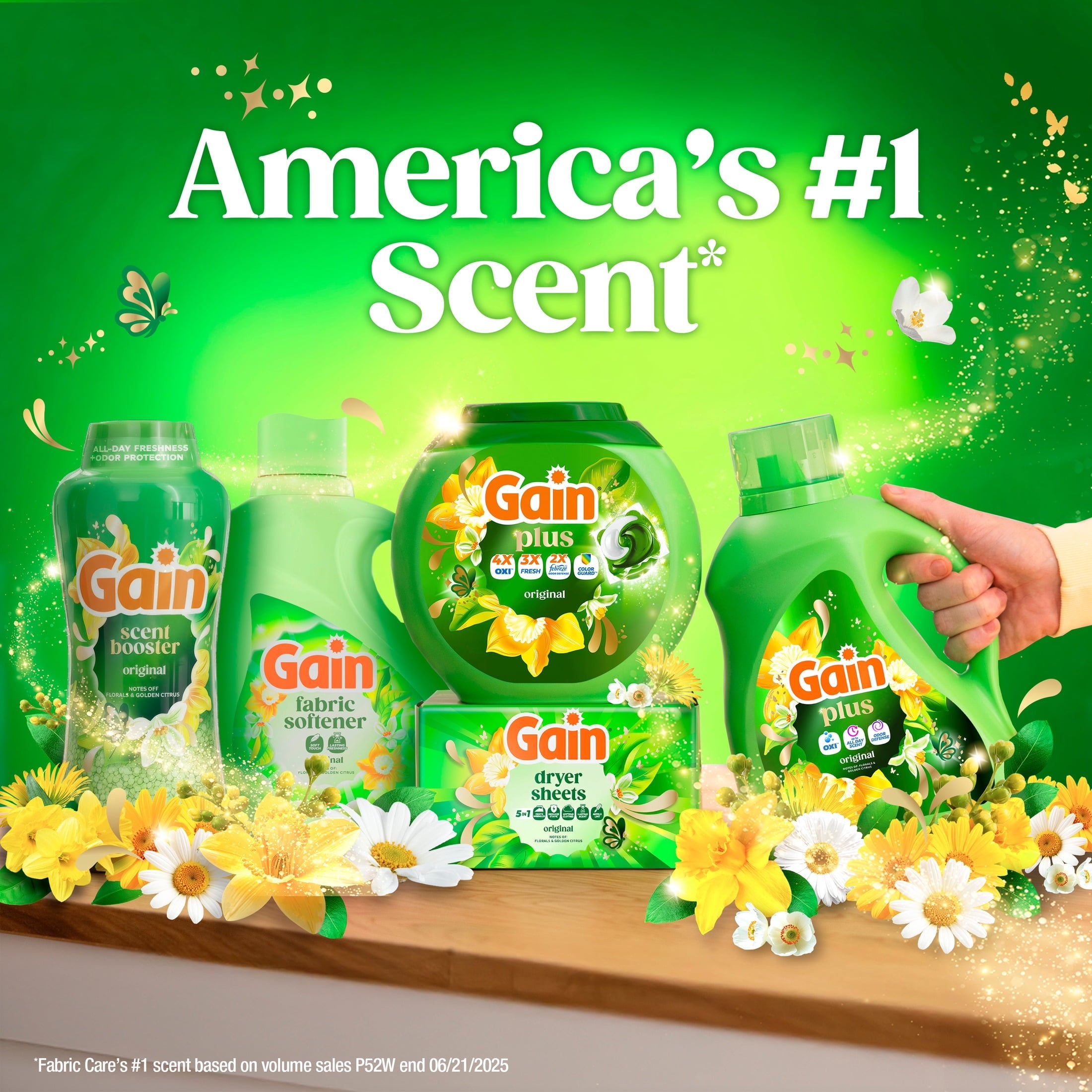Gain Plus Flings Laundry Detergent Liquid Washing Pacs, Gain's Best All-In-One Clean, Original Scent, 32 Count