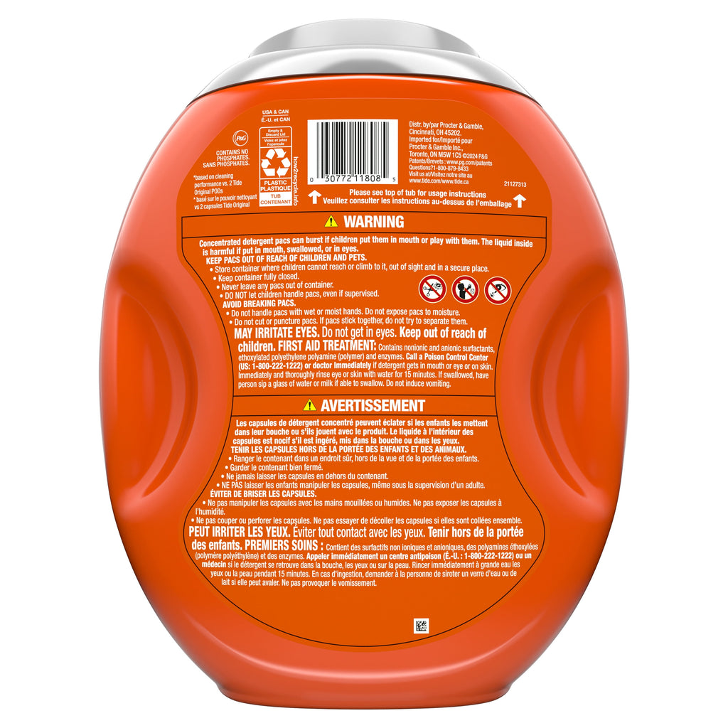 Tide Power PODS White Laundry Detergent Pacs, Brilliant Whitening + Color Protect, 63 Count