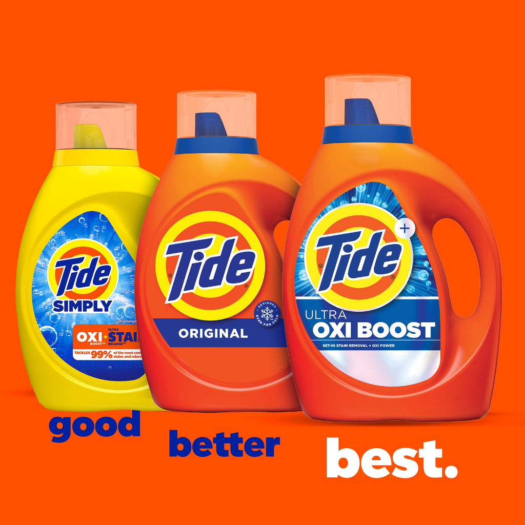 Tide Simply Laundry Detergent Liquid Oxi Boost + Ultra Stain Release, Refreshing Breeze Scent, 94 fl oz, 70 Loads