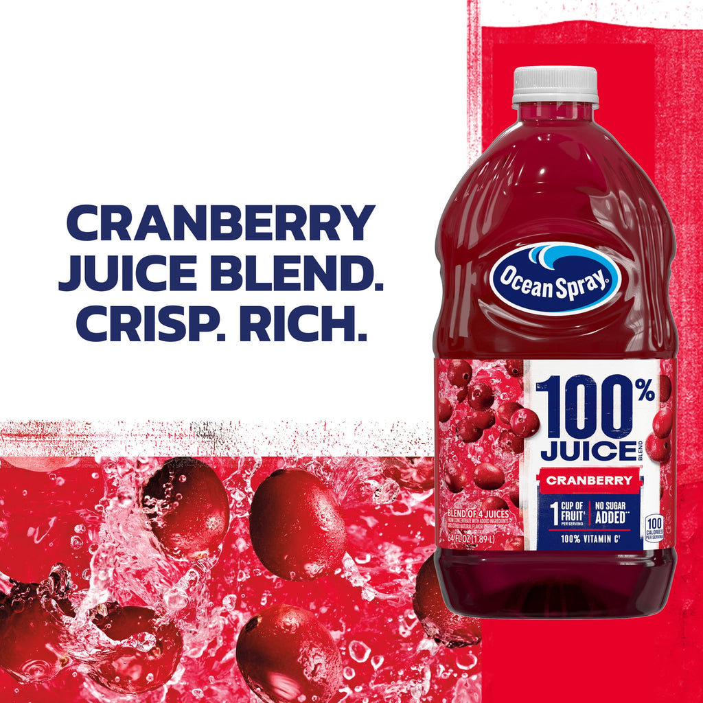 Ocean Spray® 100% Juice Cranberry Juice Blend, 64 fl oz Bottle