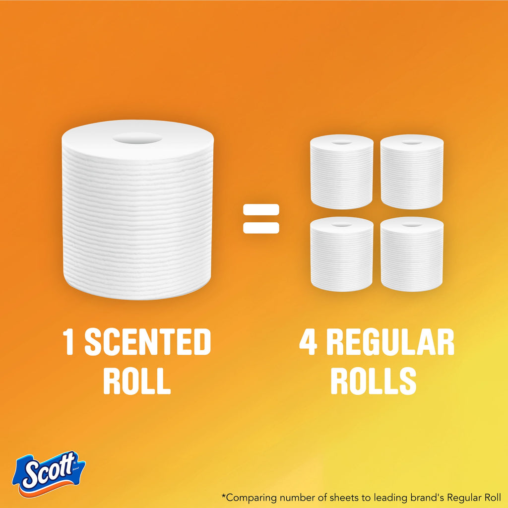 Scott ComfortPlus Toilet Paper with Soft Lavender Scented Tube, 12 Mega Rolls