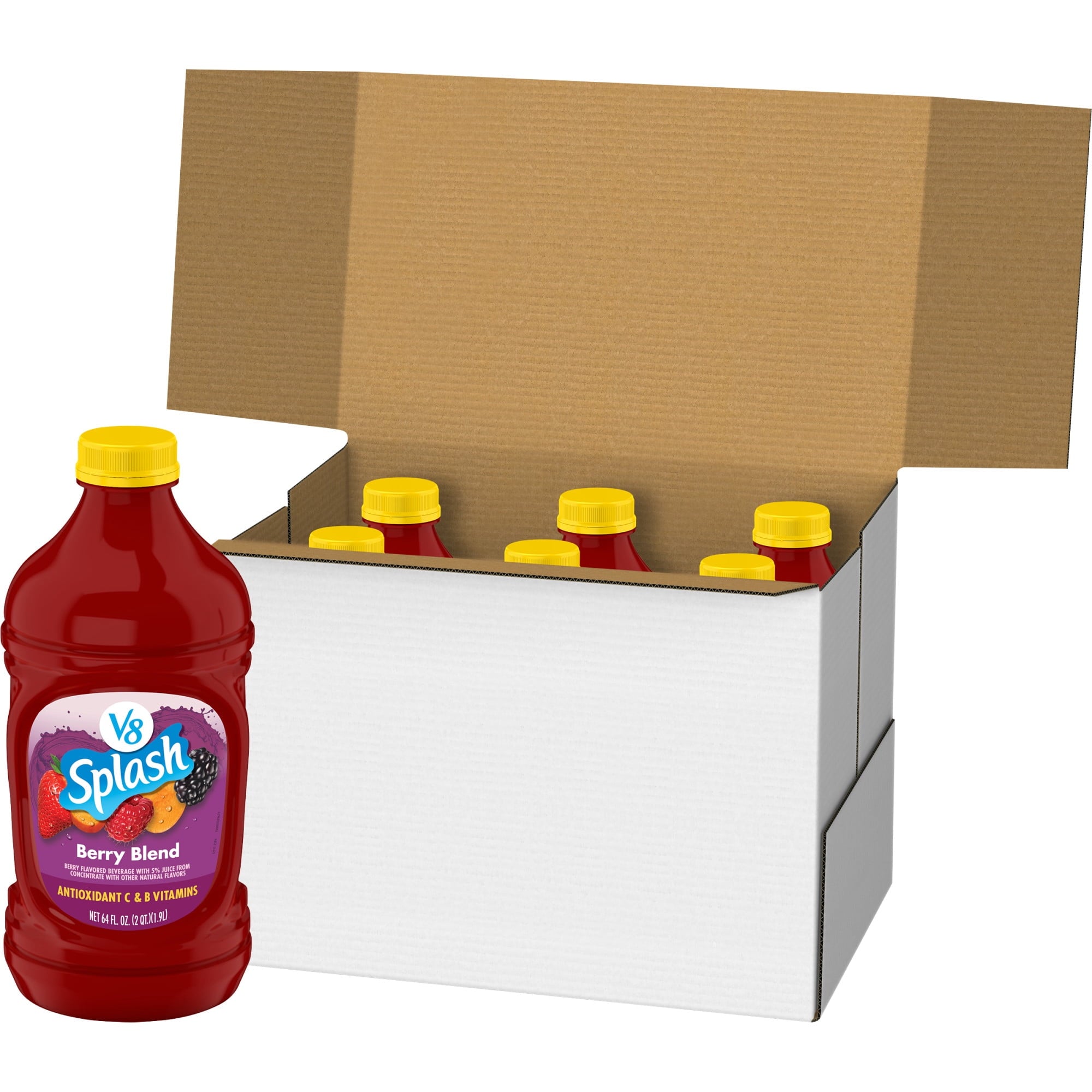V8 Splash Berry Blend Flavored Beverage, 64 fl oz Bottle