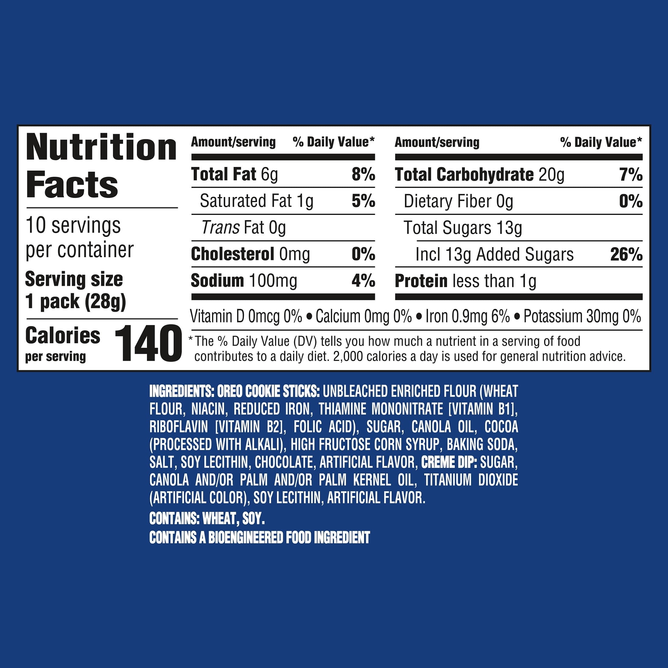 Handi-Snacks OREO Cookie Sticks 'N Creme Dip Snack Packs, 10 Snack Packs