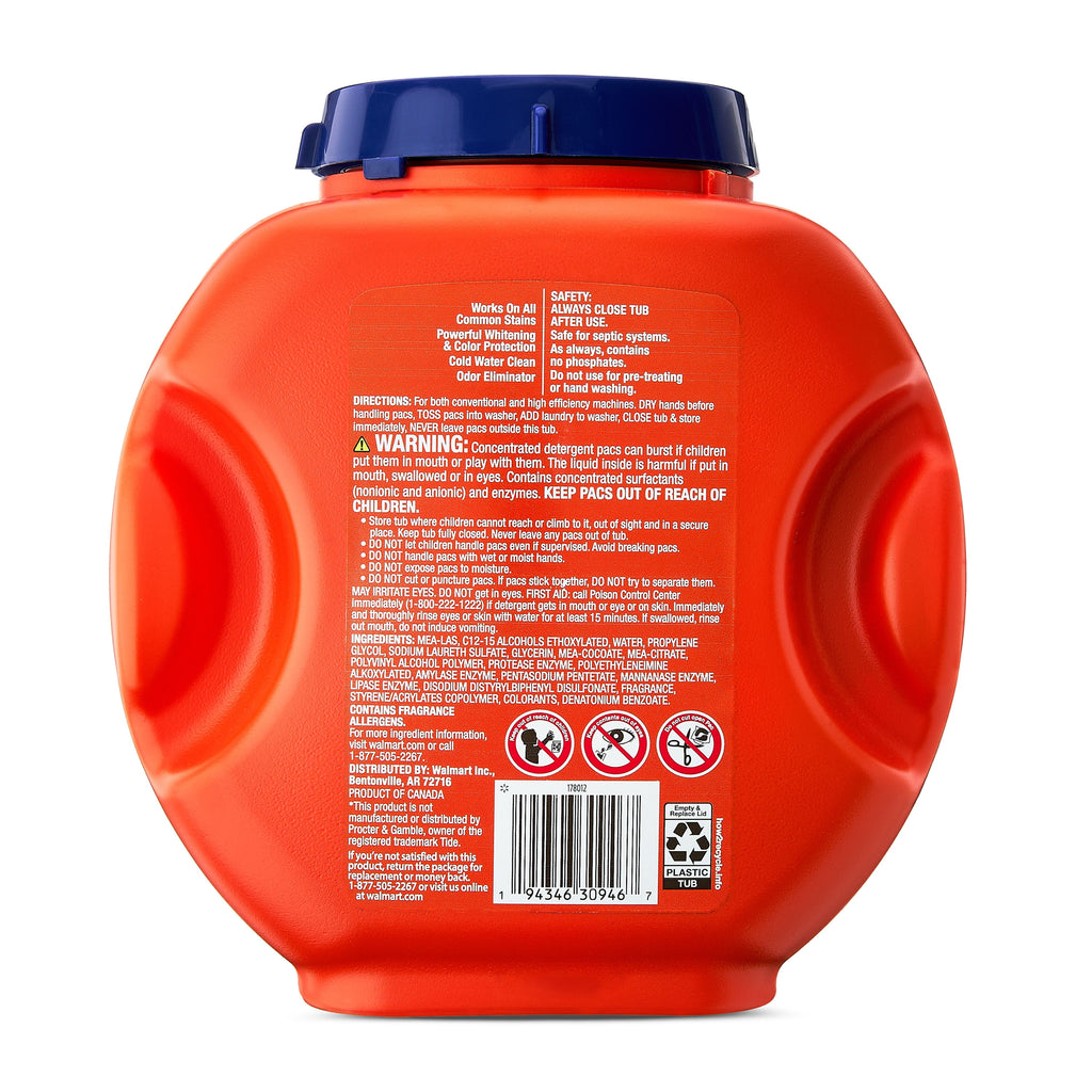 Great Value Premium Clean Laundry Pacs, Original Scent, 76 Count