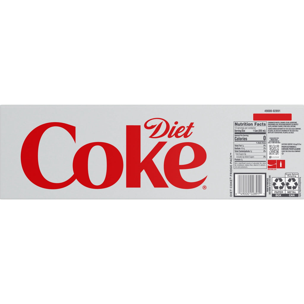 Diet Coke Soda Pop Cans, 12 fl oz, 24 Pack