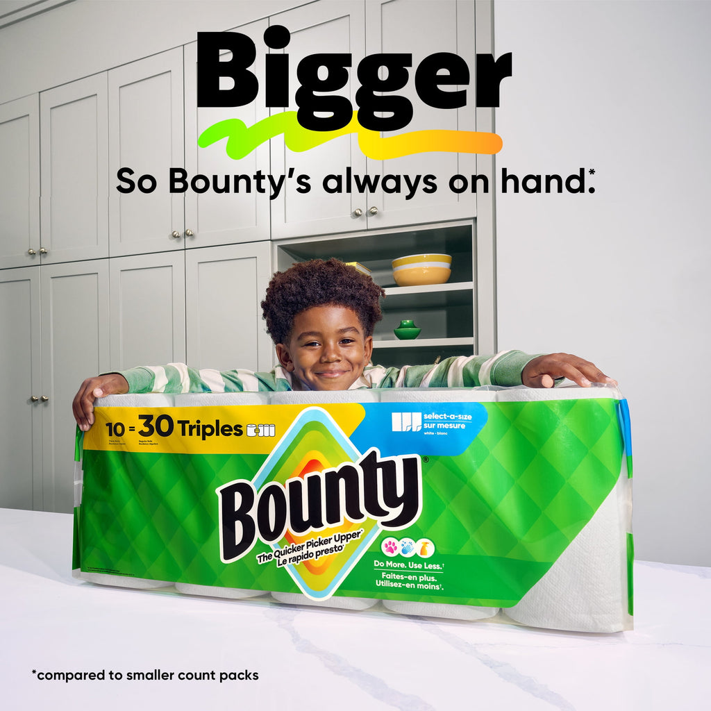 Bounty Paper Towels Full Sheet White, 6 Triple Rolls, 75 Sheets per Roll