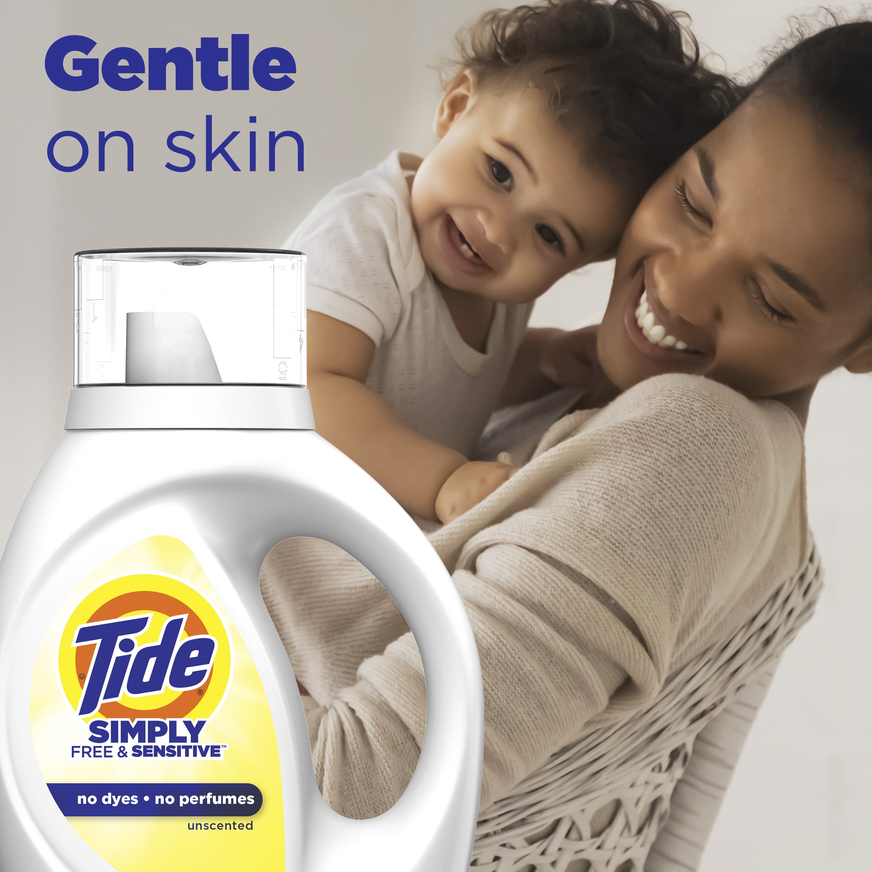 Tide Simply Liquid Laundry Detergent, Free & Sensitive, 84 fl oz, 64 Loads
