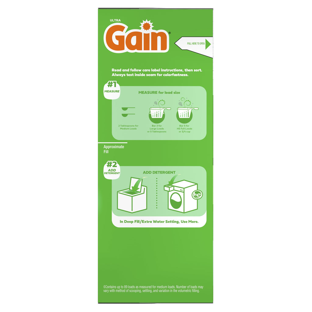 Gain Powder Laundry Detergent, Original Scent, 82 oz, 89 Loads