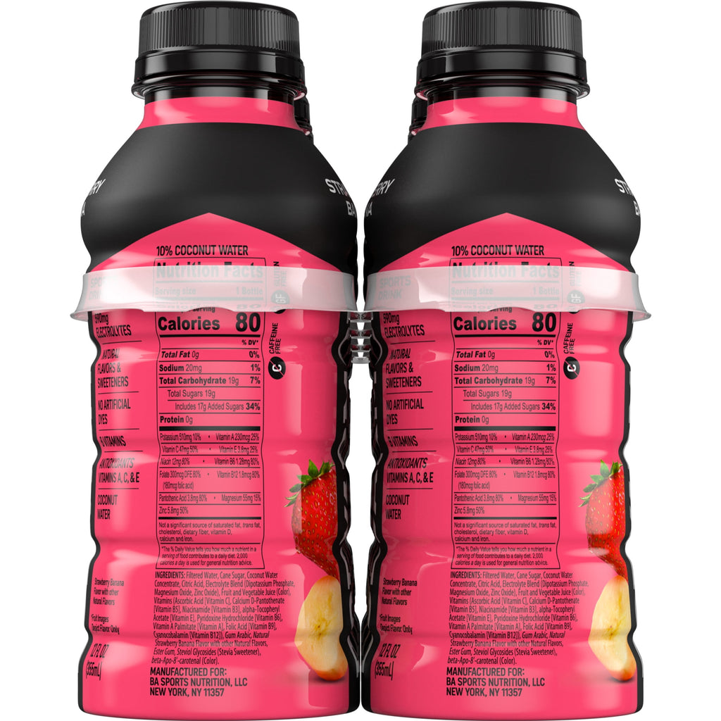 BODYARMOR Strawberry Banana Sports Drink Bottles, 12 fl oz, 8 Pack