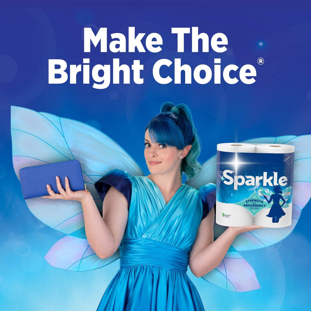 Sparkle Tear-A-Square Paper Towels, 8 Double Rolls, 110 Sheets per Roll