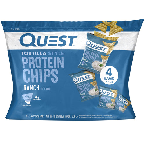 (2 pack) Quest Tortilla Style Protein Chips, Ranch, Baked, Gluten Free, 4 Count