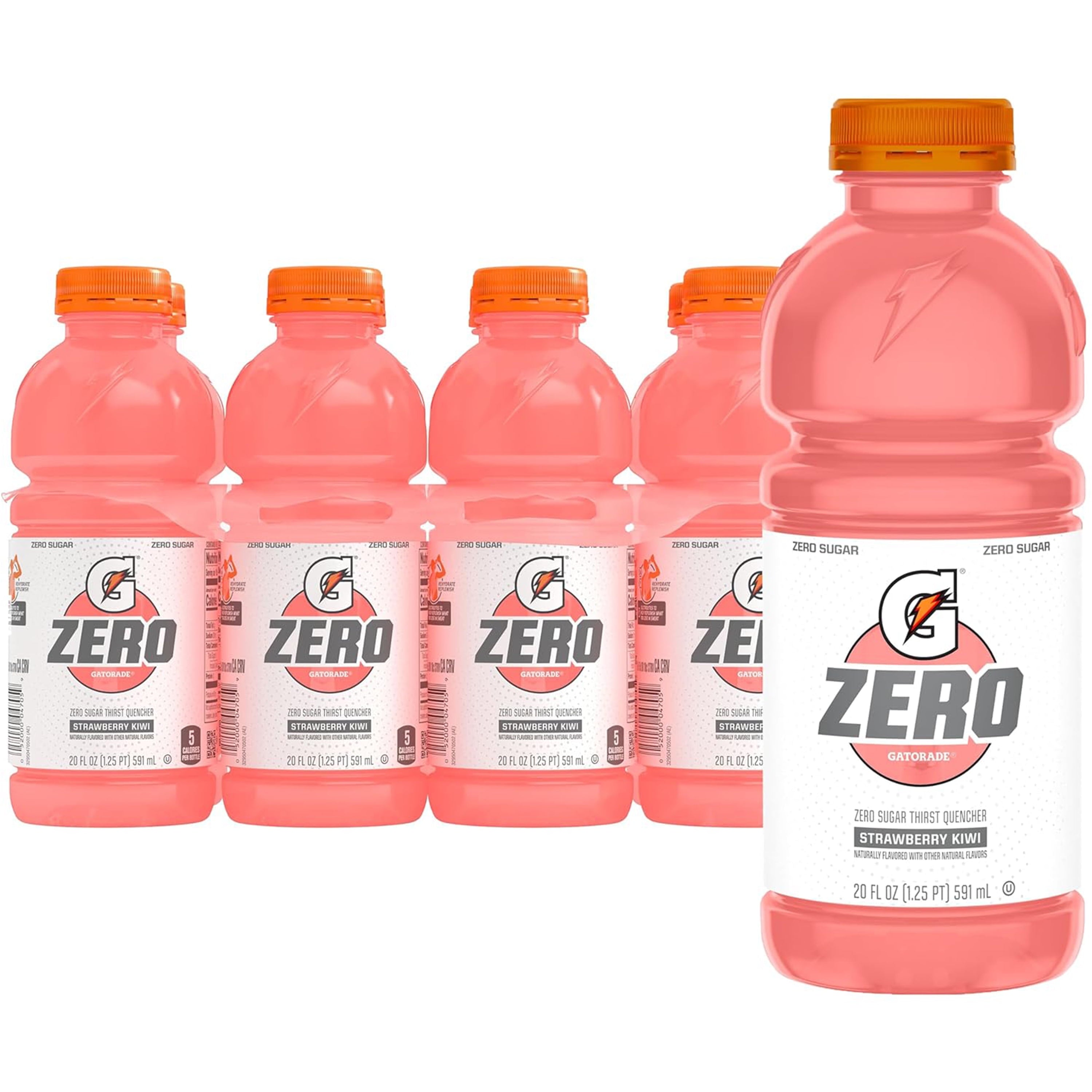 Gatorade Zero Sugar Thirst Quencher Glacier Cherry Sports Drinks, 20 fl oz, 8 Count Bottles