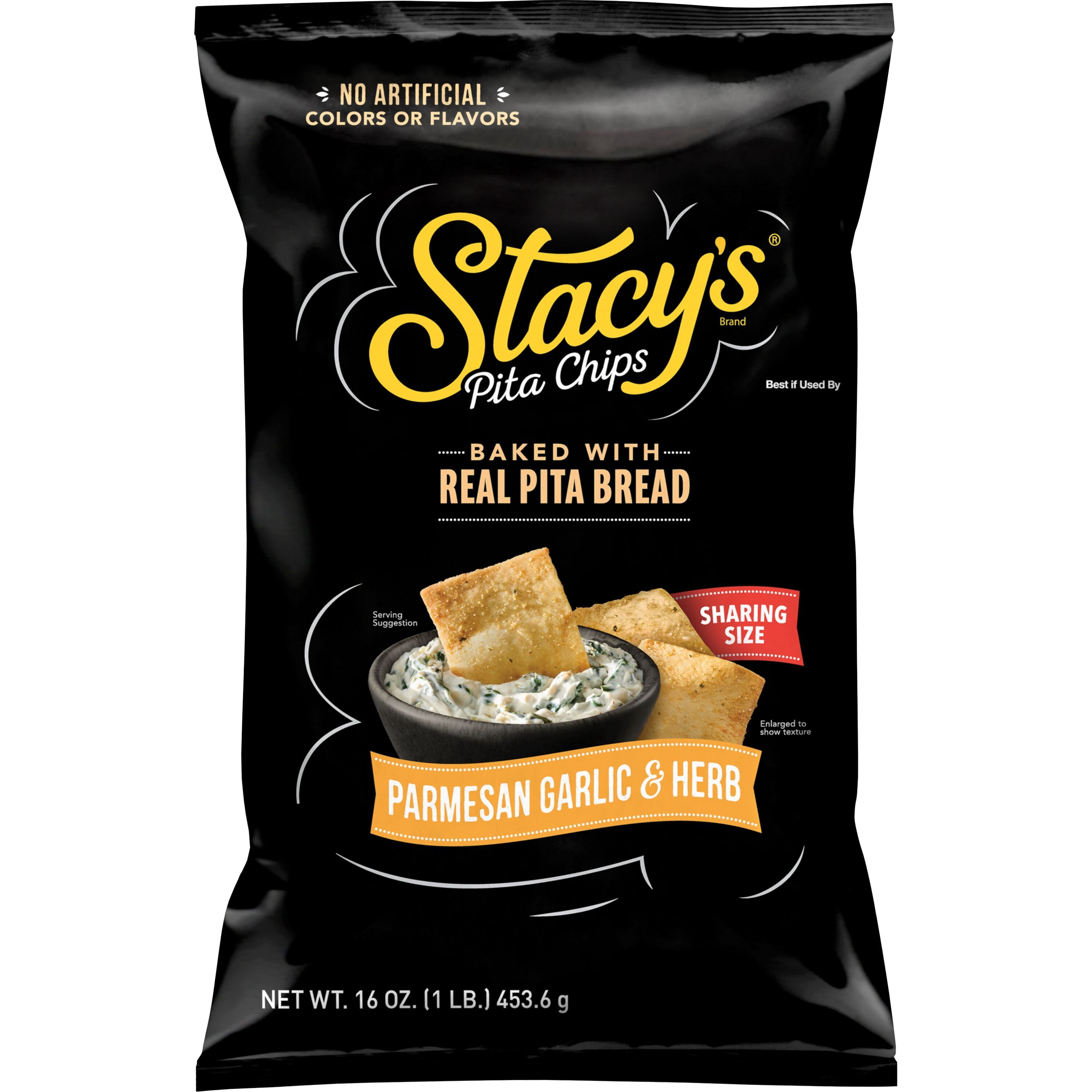 Stacy’s No Artificial Colors or Flavors Parmesan Garlic Pita Chips Bag, 16 oz