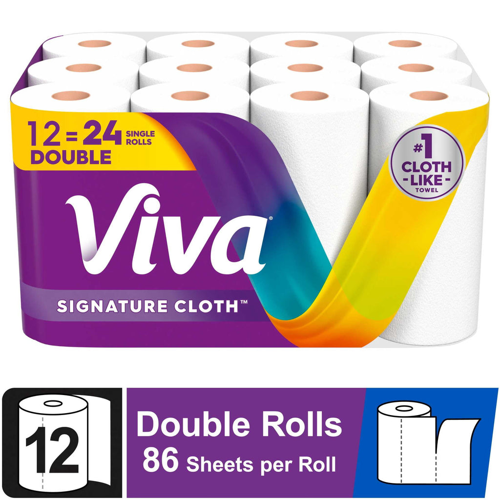 Viva Signature Cloth Paper Towels, 6 Double Rolls, 86 Sheets per Roll