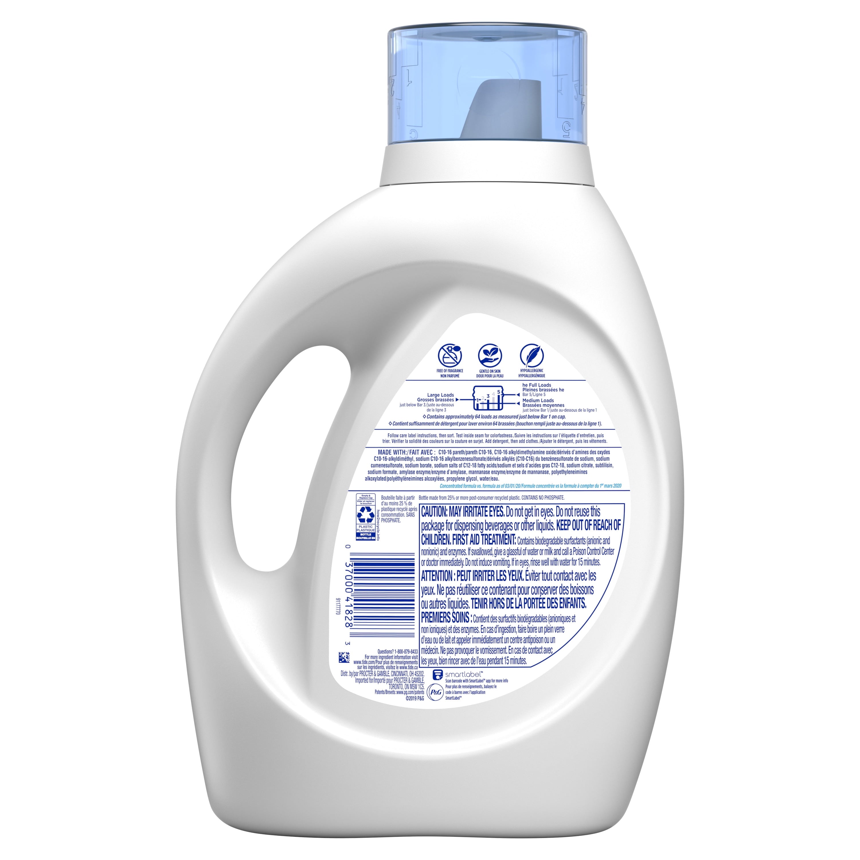 Tide Free & Gentle Liquid Laundry Detergent, 64 Loads 92 fl oz