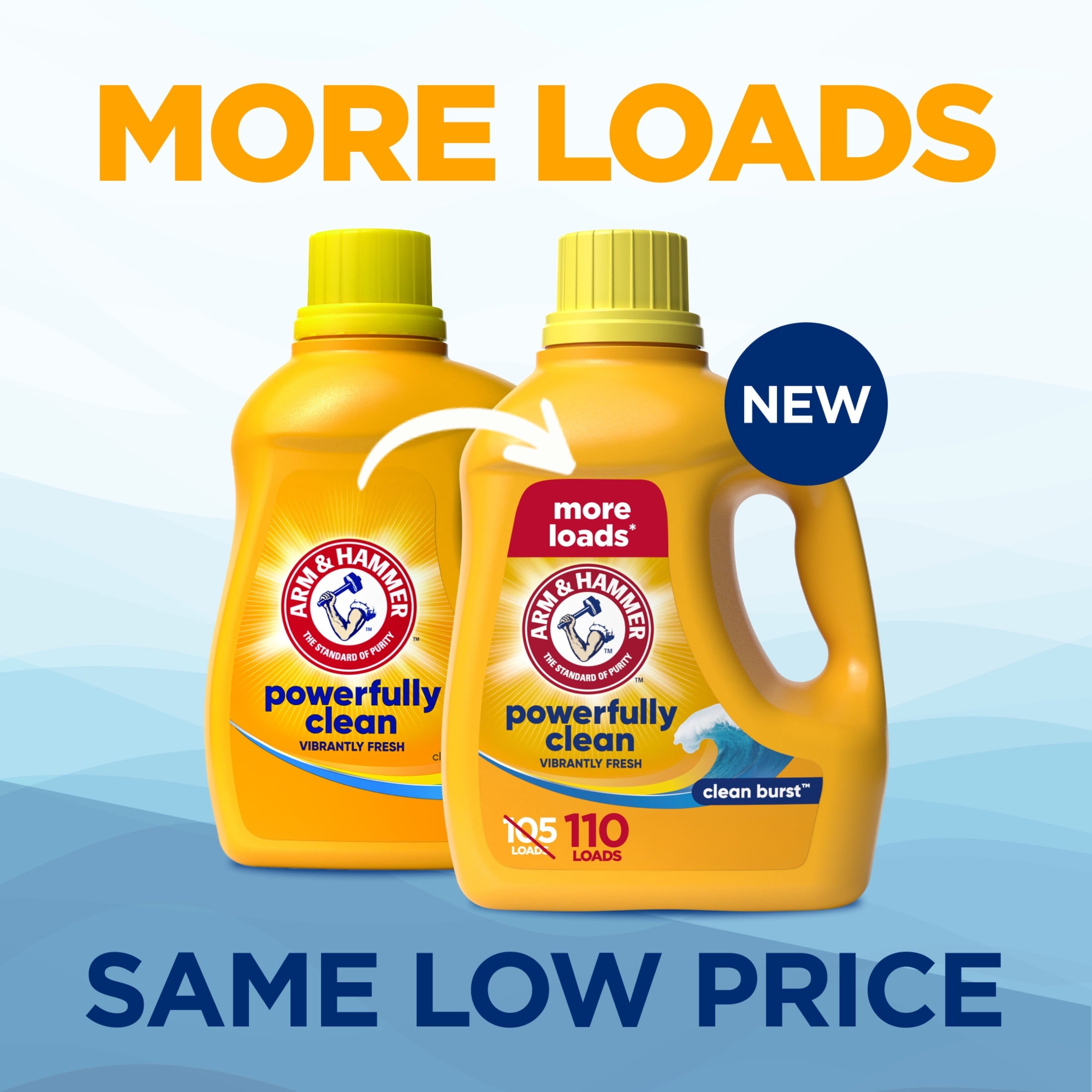 ARM & HAMMER Clean Burst Liquid Laundry Detergent, 110 Loads, 110 fl oz
