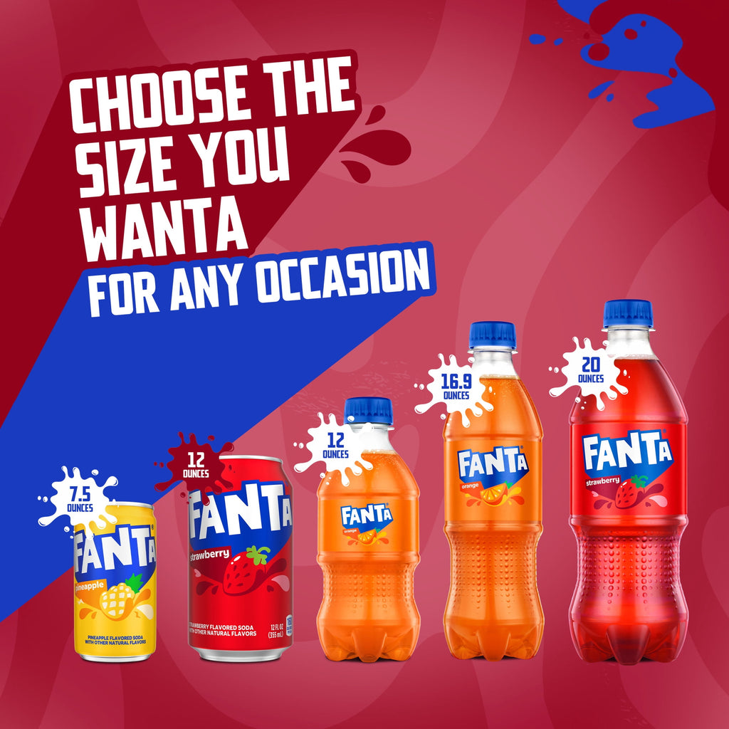 Fanta Strawberry Soda Pop Fridge Pack Cans, 12 fl oz, 12 Pack