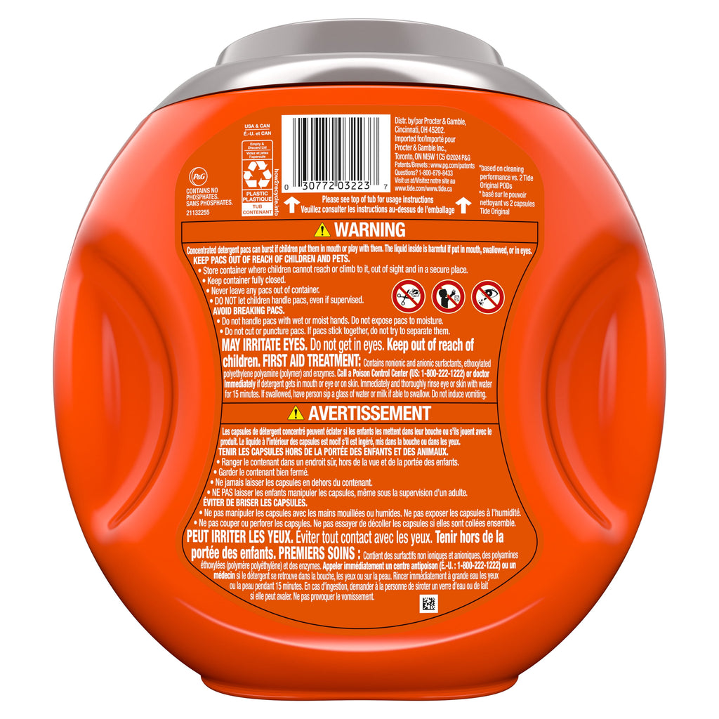 Tide Power PODS Laundry Detergent Soap Pacs with Odor Defense + Oxi, Original Scent, 57 Count