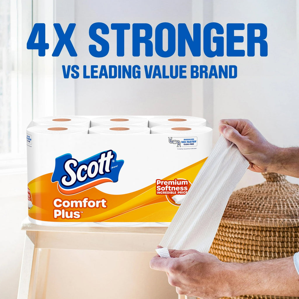 Scott Comfort Plus Toilet Paper, 12 Triple Rolls