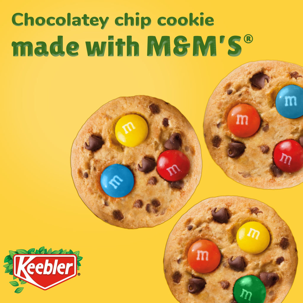 Keebler Chips Deluxe Minis Made with M&M’s, Chocolate Chip Cookies, 1 oz Pouches, 10 Count