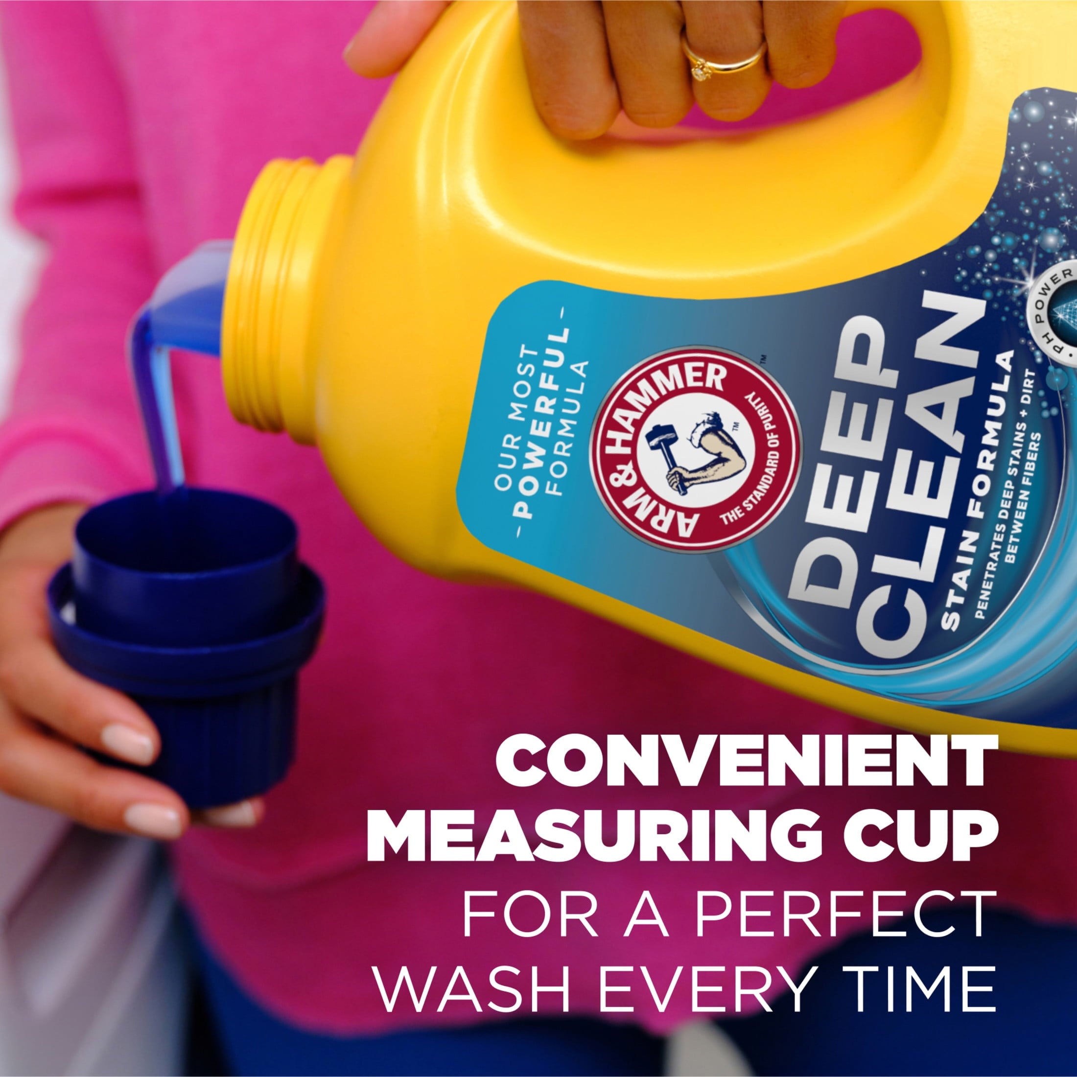 ARM & HAMMER Deep Clean OxiClean Max Force Laundry Detergent, Sparkling Clean, 75 fl oz, 50 Loads