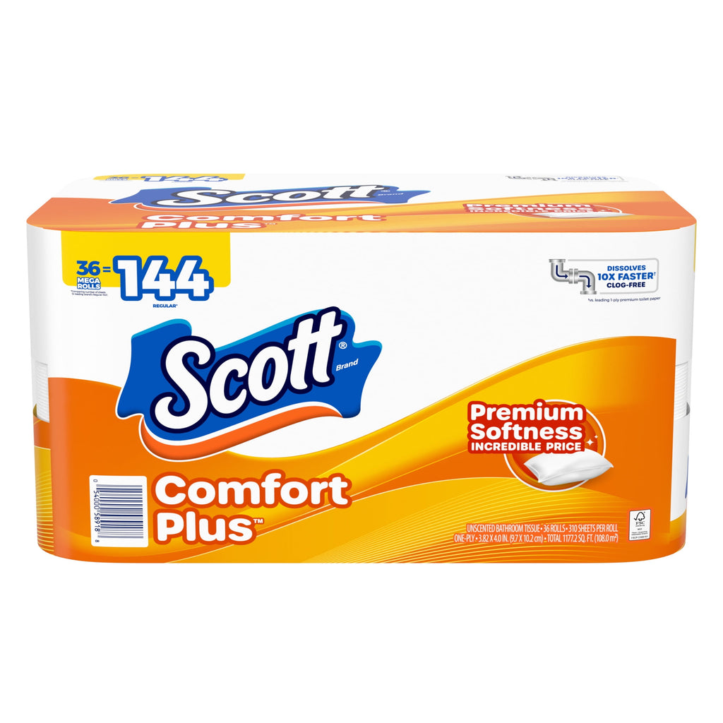 Scott ComfortPlus Toilet Paper, 12 Mega Rolls