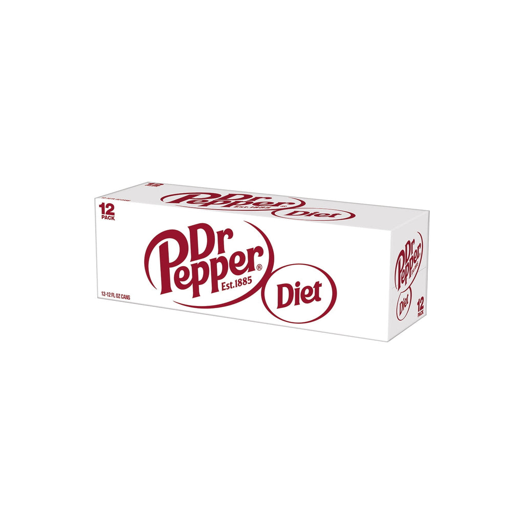 Diet Dr Pepper Soda Pop, 12 fl oz, 12 Pack Cans