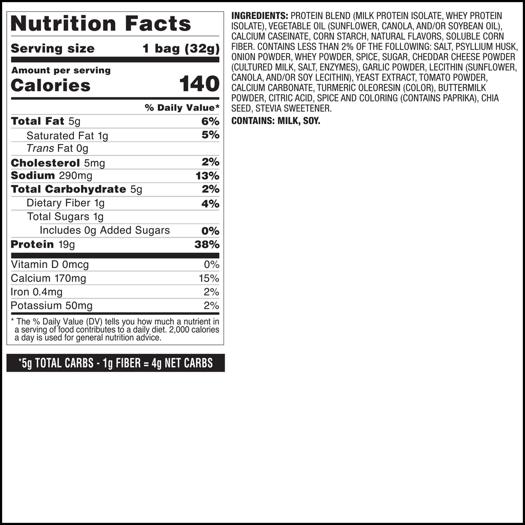 Quest Tortilla Style Protein Chips, 19g Protein, Baked, Pizza Flavor, 1.1oz Bags, 4 Count