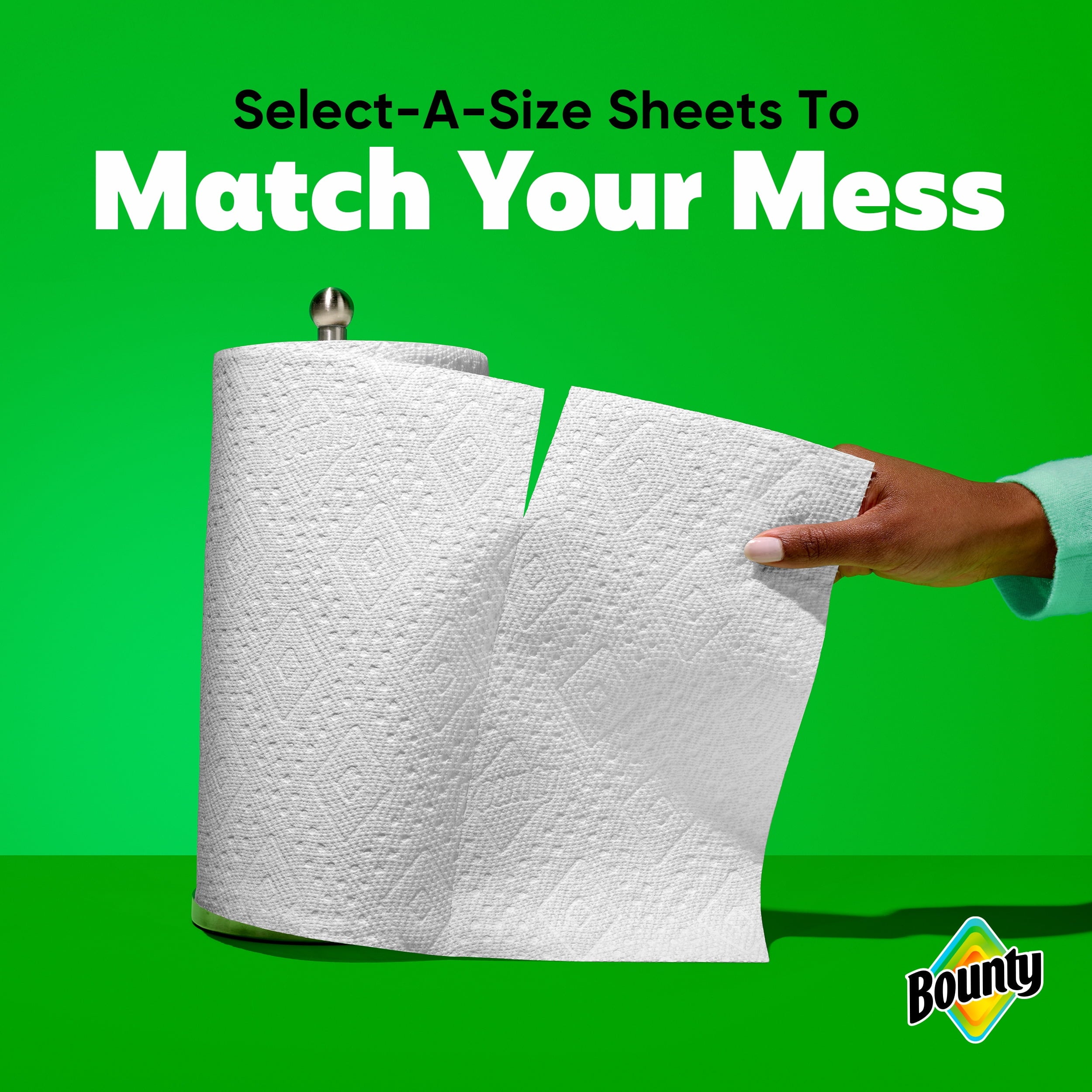 Bounty Paper Towels Select-A-Size Print, 2 Triple Rolls, 123 Sheets per Roll