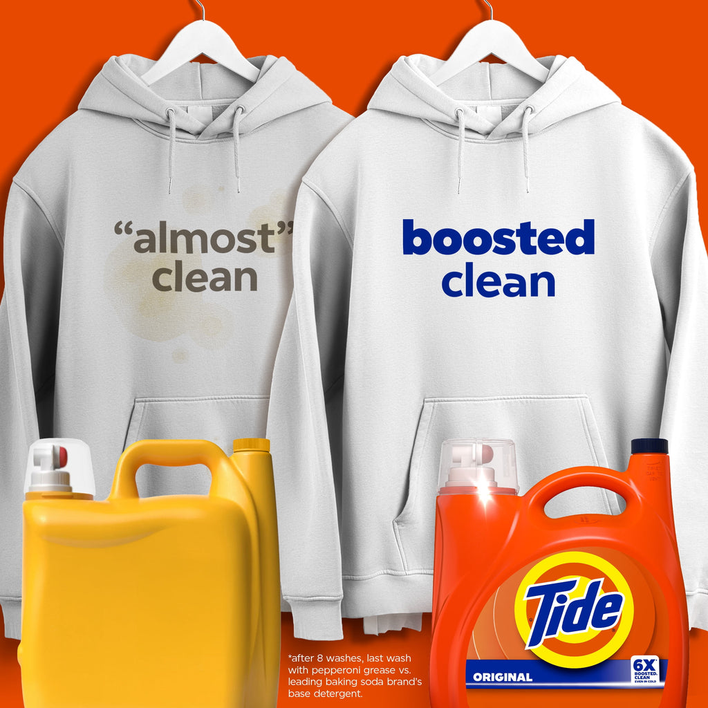 Tide Laundry Detergent Liquid with 6X Boosted Cleaning Power, Original Scent, 125 fl oz, 100 Loads