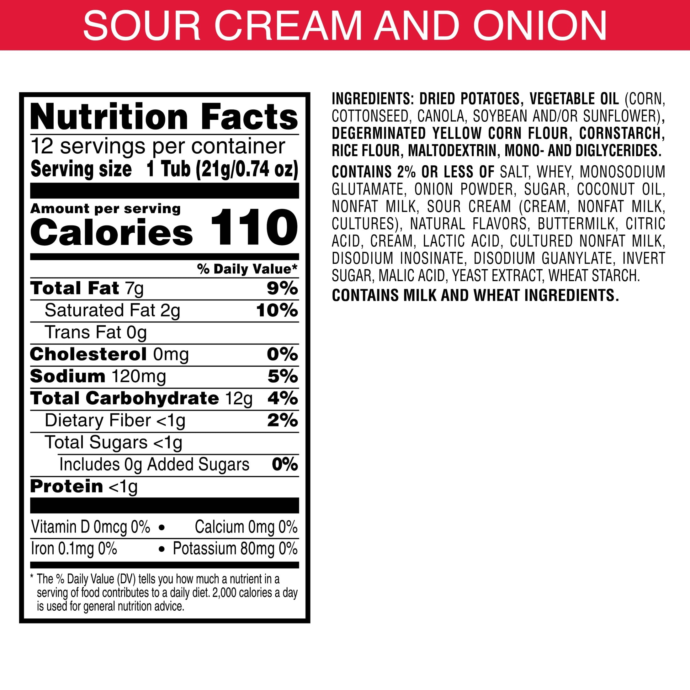 Pringles Potato Crisps Chips, Lunch Snacks, Snack Cups, Sour Cream and Onion, 8.8oz Tray (12 Cups)