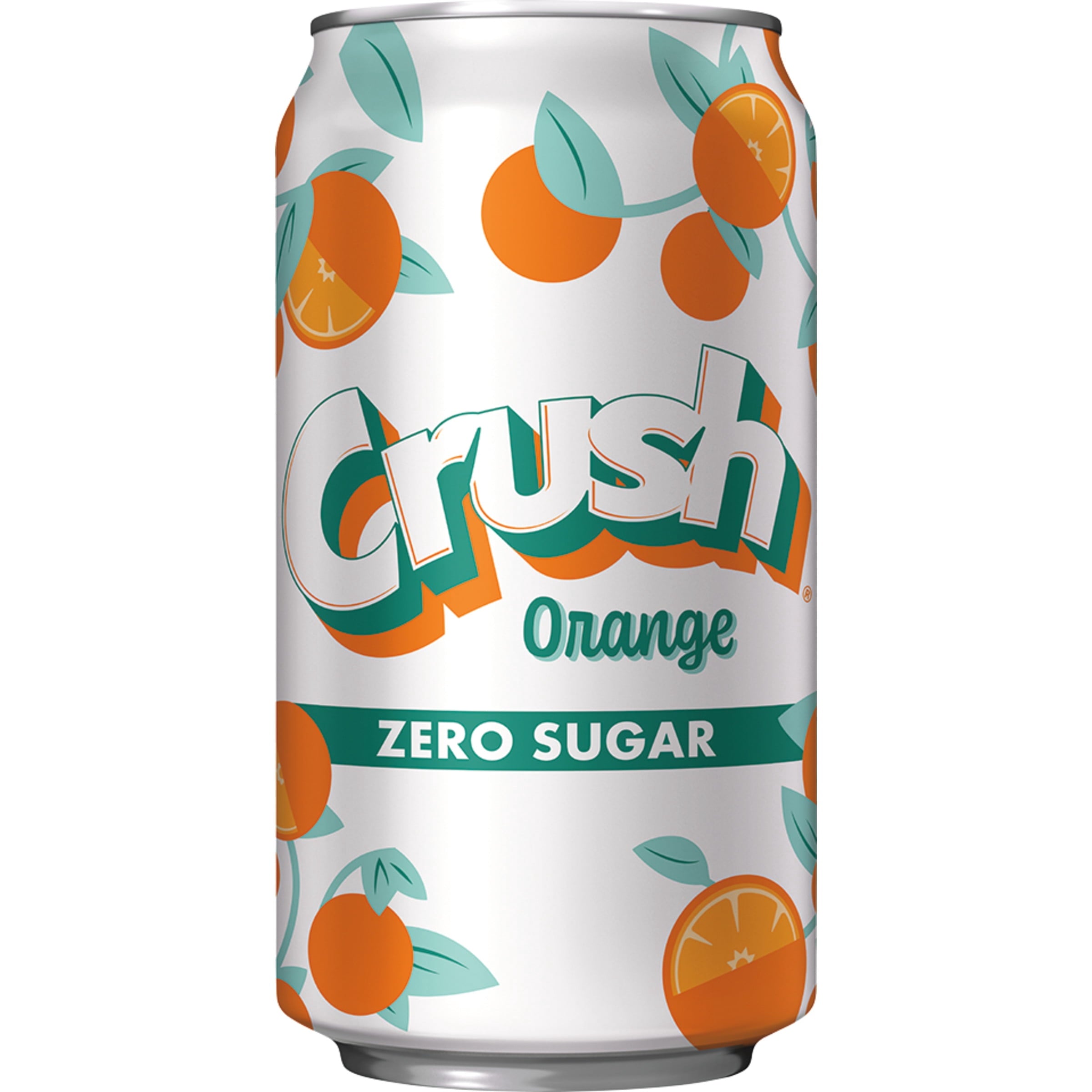 Crush Caffeine Free Zero Sugar Orange Soda Pop, 12 fl oz, 12 Pack Cans