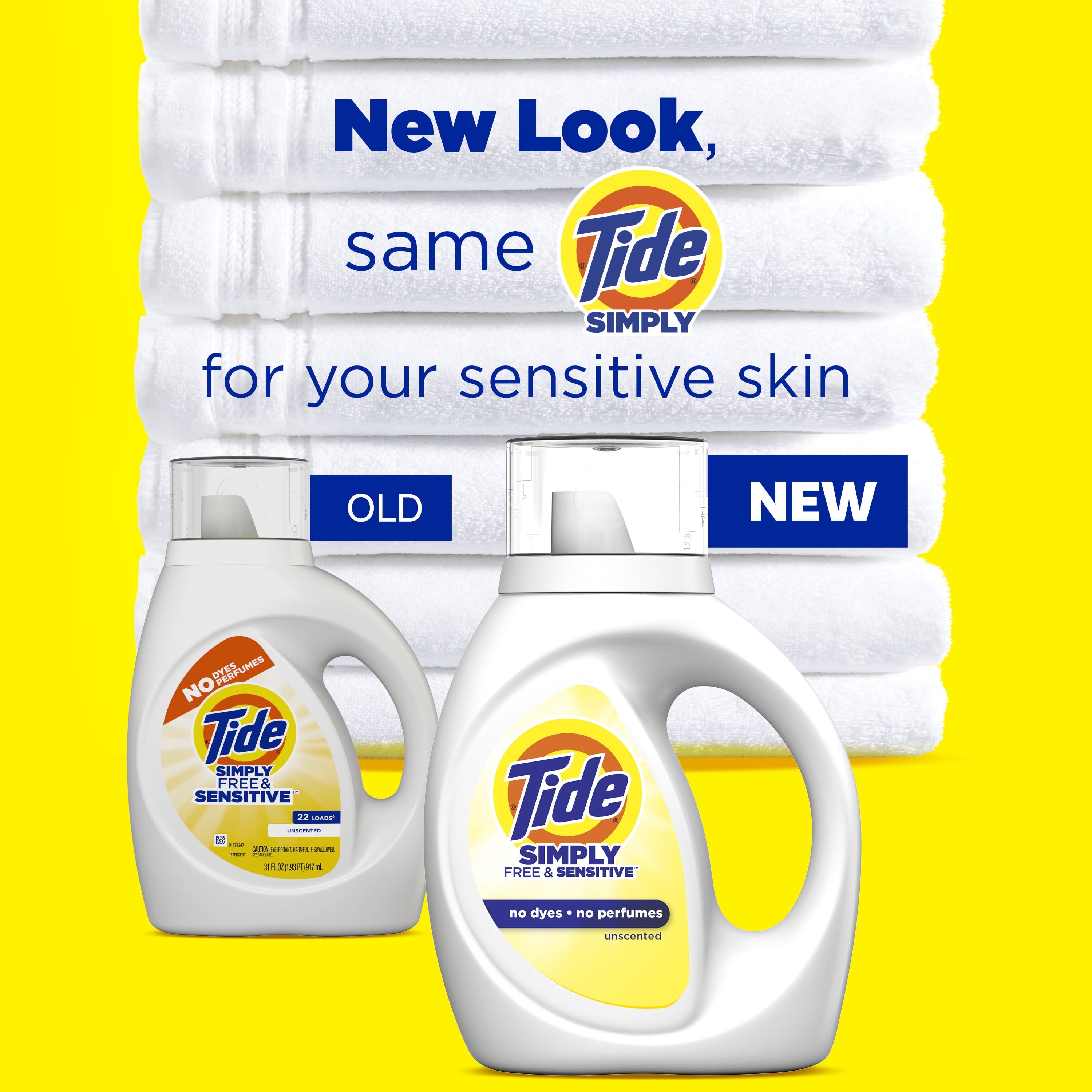 Tide Simply Liquid Laundry Detergent, Free & Sensitive, 32 fl oz, 24 Loads