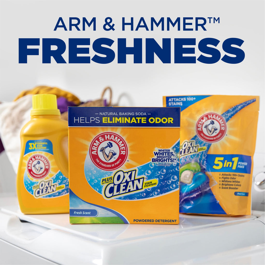 ARM & HAMMER Plus OxiClean Powder Laundry Detergent, Fresh Scent, 115 Loads
