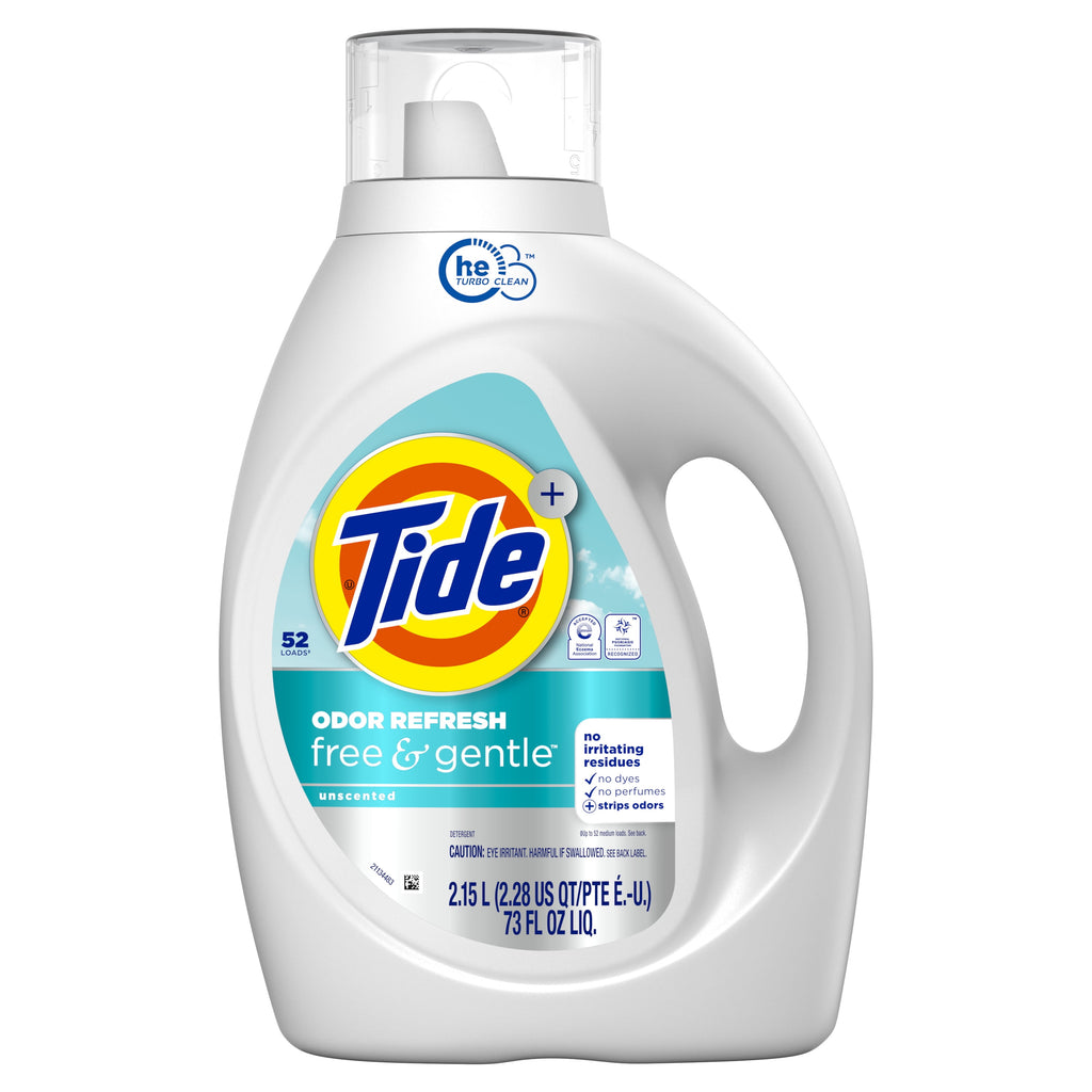 Tide Free & Gentle Laundry Detergent Liquid for Sensitive Skin, Hypoallergenic, Perfume Free, 117 fl oz, 83 Loads